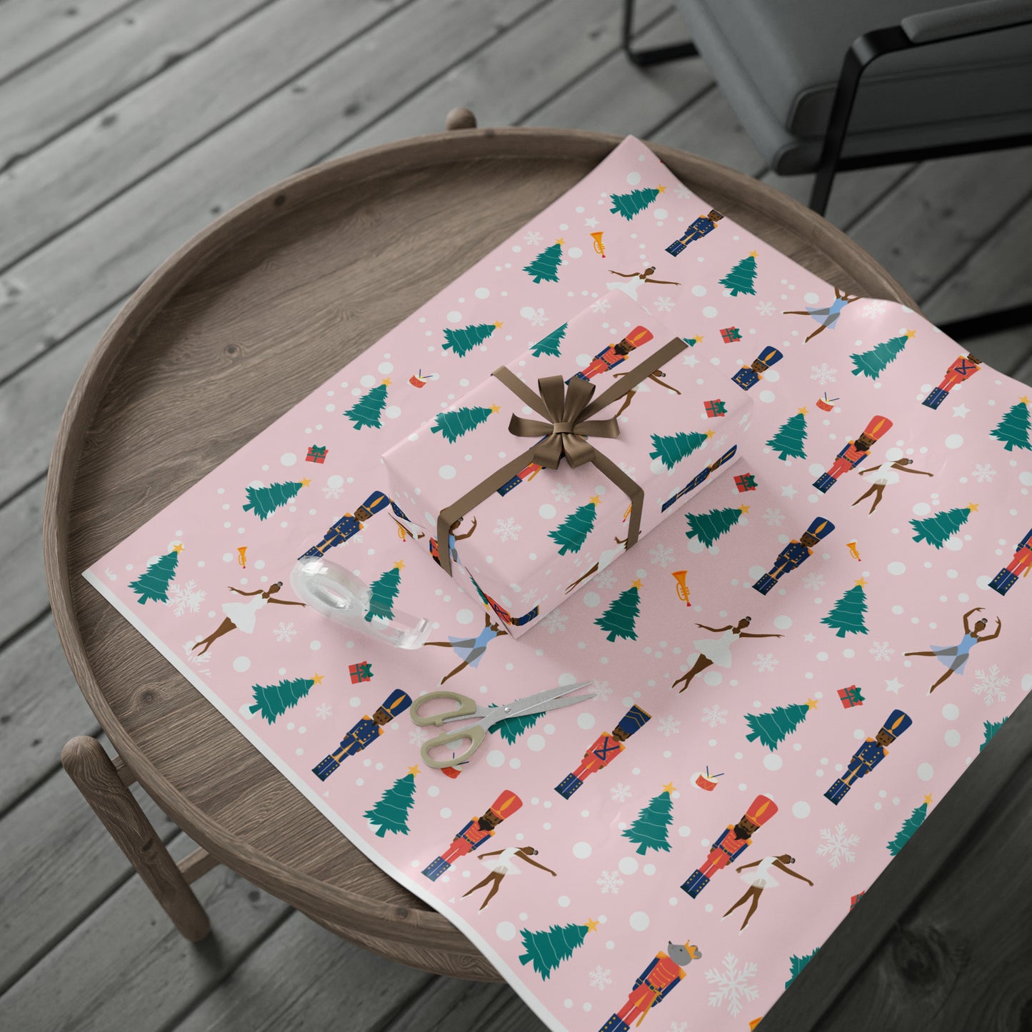 Chocolate Nutcracker Wrapping Paper