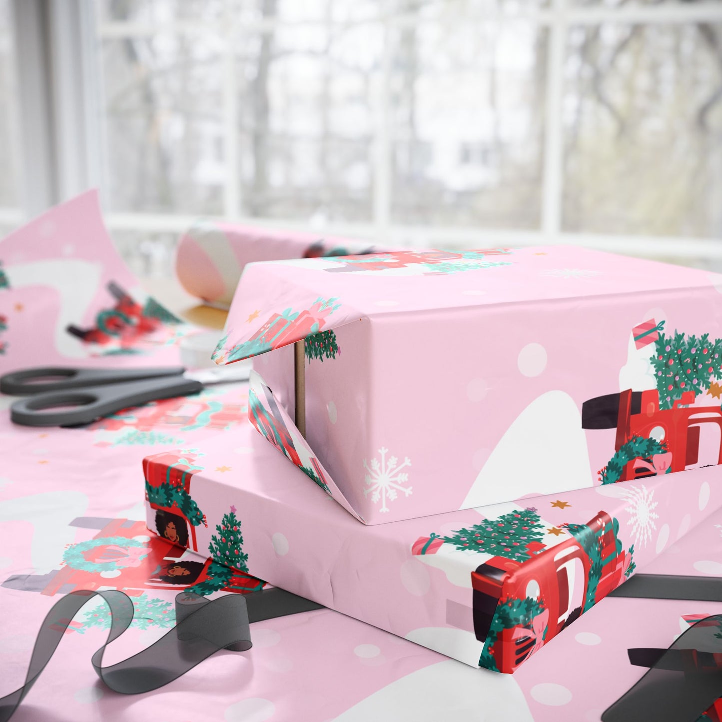 Holiday Jeep Wrapping Paper
