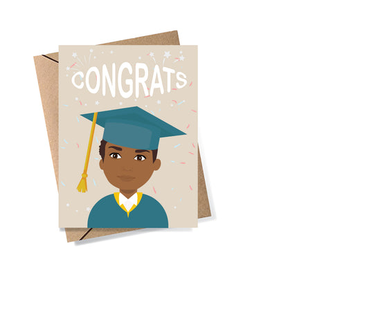 grad card companies The Best Company - Graduation Greeting Card with Envelope - Congratulations Graduate Notecard, School, College African - American Graduation Cards